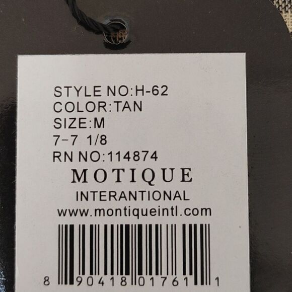 MEN'S MONTIQUE TAN 100% WOOL FELT 2 1/4" BRIM FEDORA HAT. H62 - Picture 8 of 8